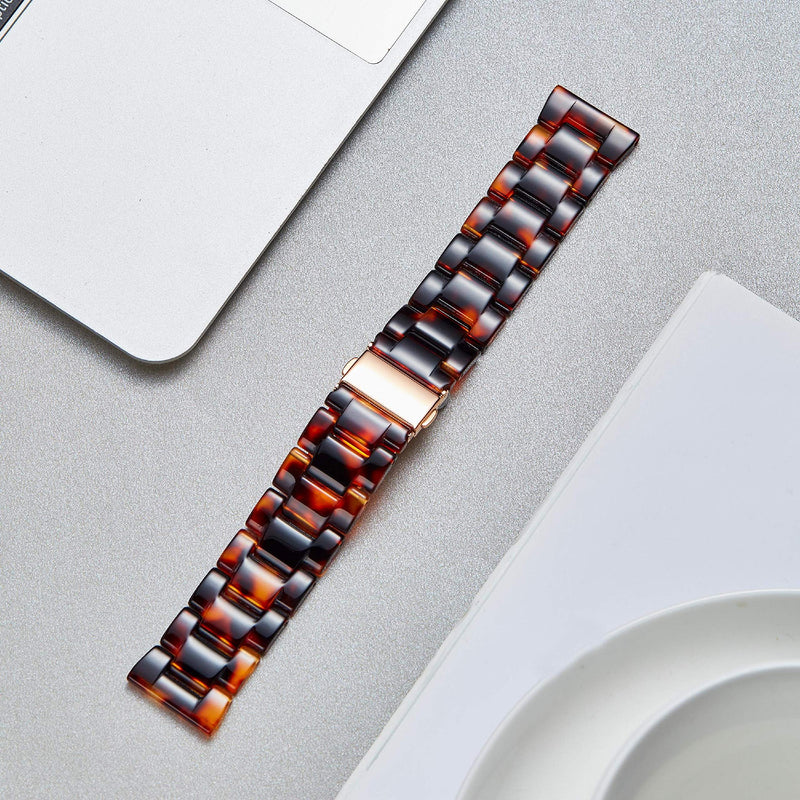 [Australia] - Resin Watch Bands Replacement Watch Straps for Men Women 14 Colors Quick Release Wrist Bands in 3 Sizes 18/20/22mm Fashion Skin-Friendly Watch Bracelets 18mm Amber 