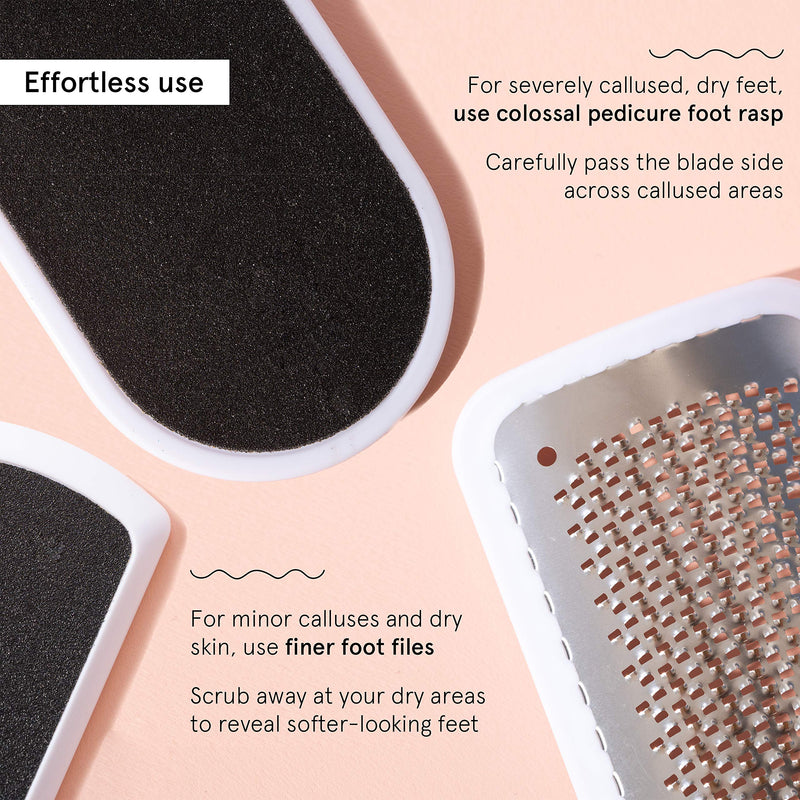 [Australia] - Dead Skin Remover for Feet (3 Pc Set) - Pedicure Foot Egg File Callus Remover and Foot Peeler Includes 2X Foot File Grater (Double Sided), 1x Foot Scraper 