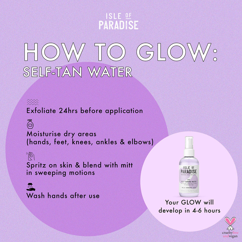[Australia] - Isle of Paradise Fake Tan Water Dark (200 ml) Hydrating Self Tanning Water Natural Ingredients & Vegan 