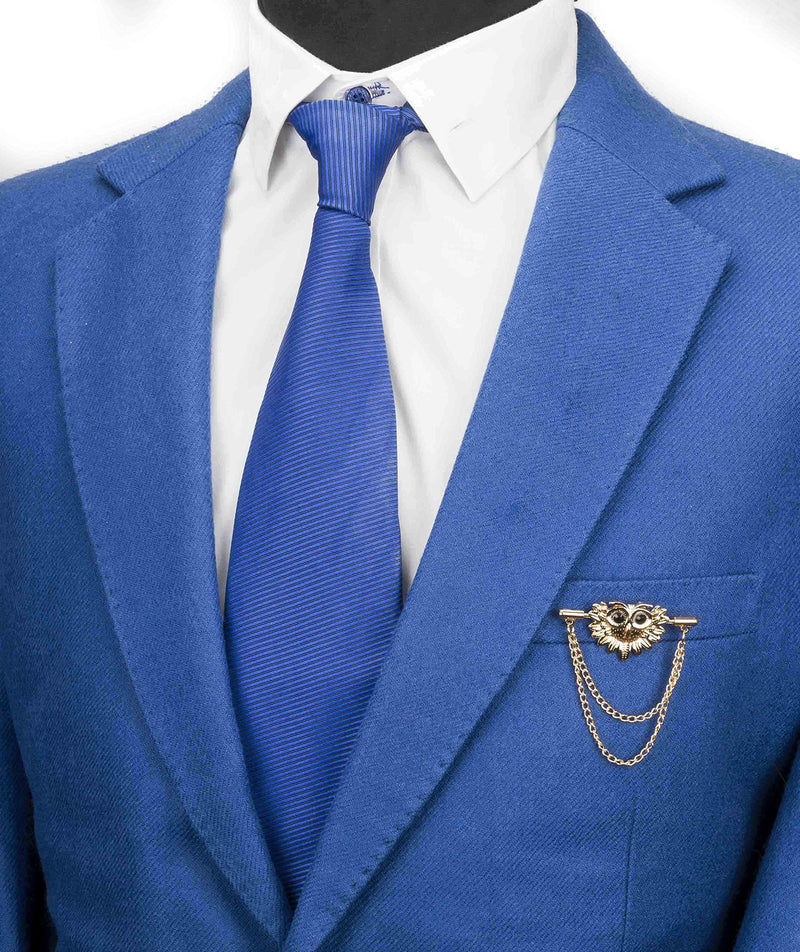 [Australia] - Knighthood Gold Lucky Owl Lapel Pin Badge Coat Suit Collar Accessories Brooch for Men 