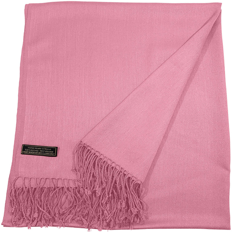 [Australia] - Coral Pink Solid Colour Design Nepalese Shawl Scarf Wrap Stole Throw Head Wrap Face Cover Pashmina CJ Apparel NEW 