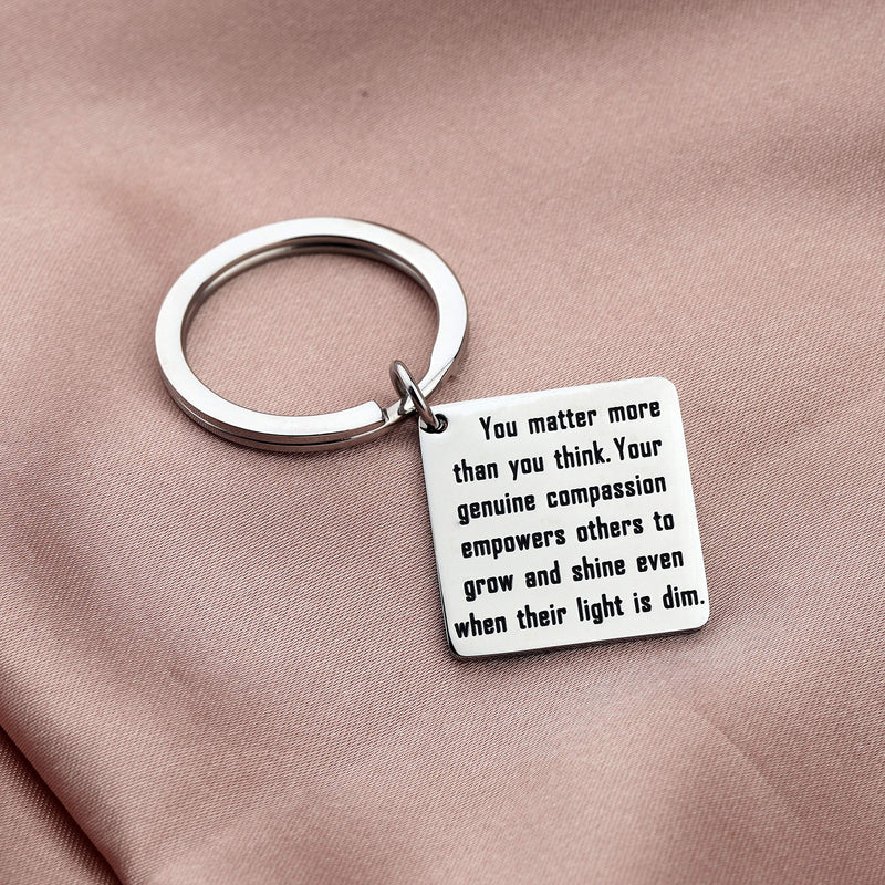 [Australia] - AKTAP Social Worker Gifts Social Worker Jewelry You Matter More Than You Think Thank You Key Chain Gift for Social Worker Volunteer Employee Keychain 