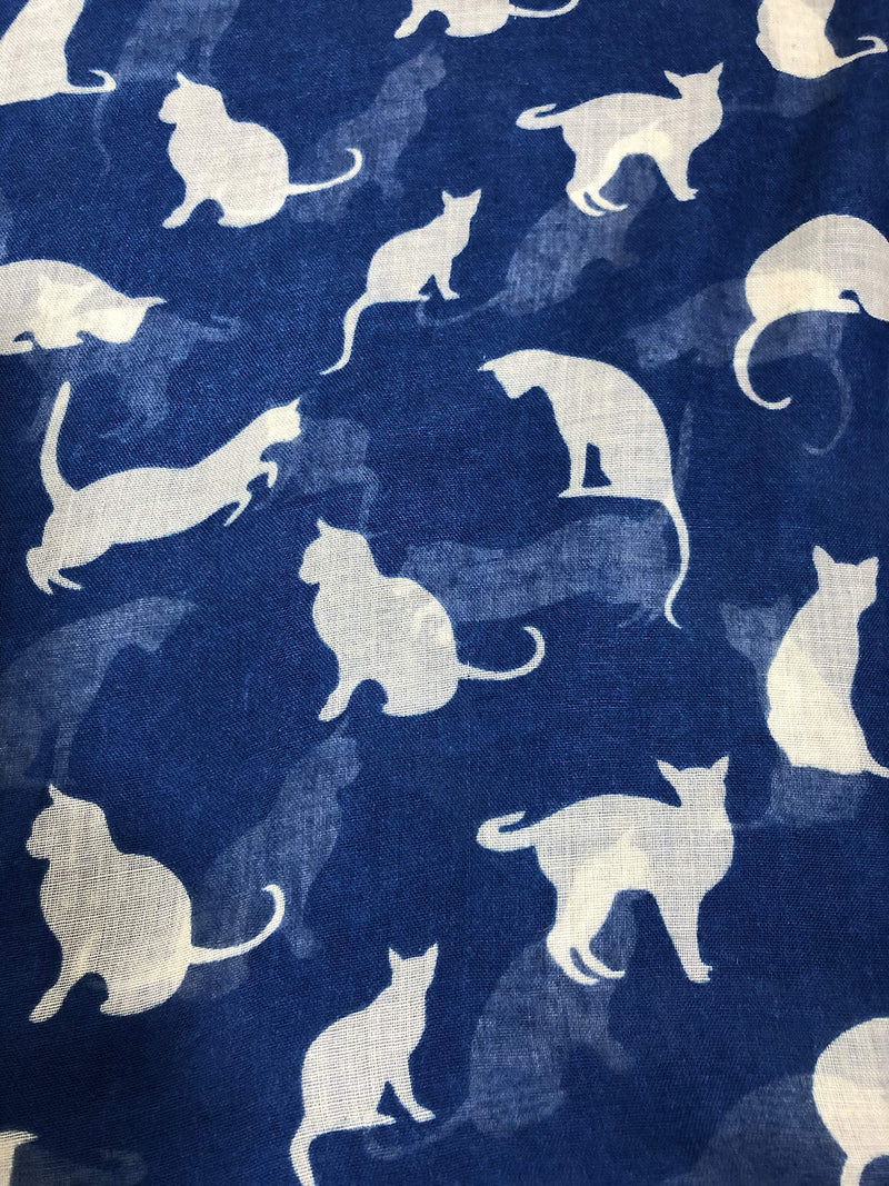[Australia] - Navy Blue with Yellow Cats Scarf, Beautiful Design, Fantastic for The Animal Lover in us All 