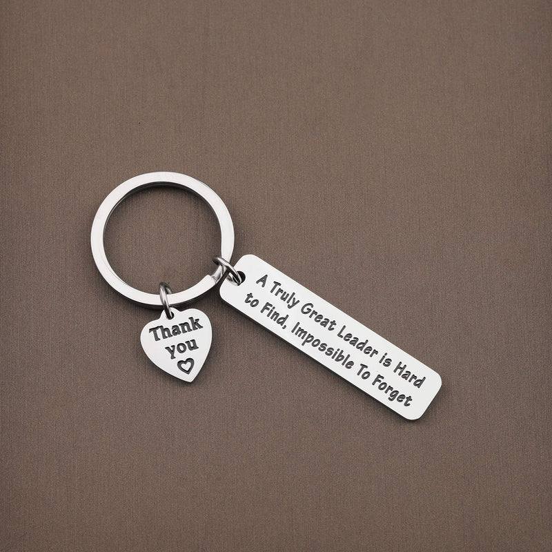 [Australia] - TGBJE Leader Gift A Truly Leader is Hard to Find,Impossible to Forget Keychain Thank You Gift for Boss,Leader Leader keychain 