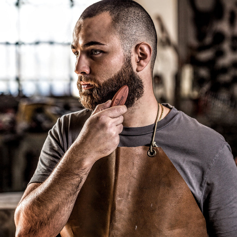 [Australia] - ZilberHaar Pocket Beard Brush - Small Soft Boar Bristle Beard Brush for Men - Travel Size Mens Beard Brush - Straightens & Promotes Beard Growth, Works with Beard Oil & Styling Balm to Soften Beard 