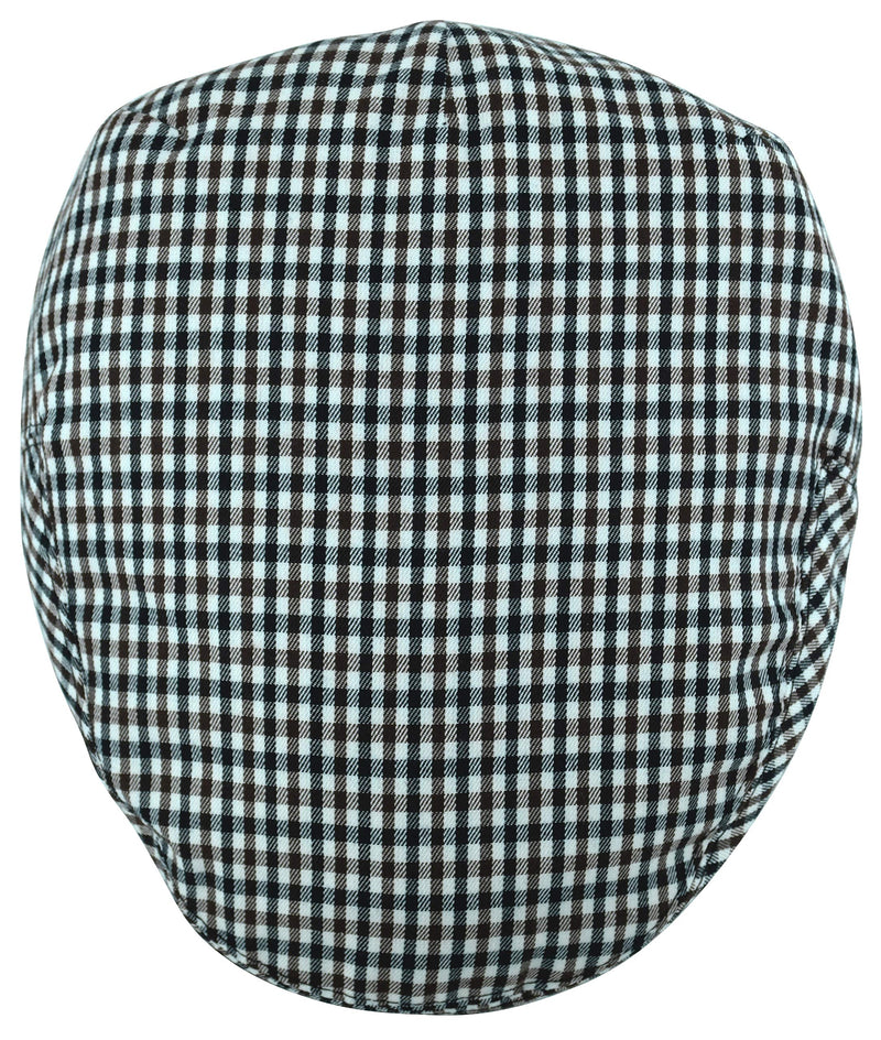 [Australia] - Men's Light Weight Tweed Plaid Summer Newsboy Flat Ivy Driving Cap Black-white Check X-Large 