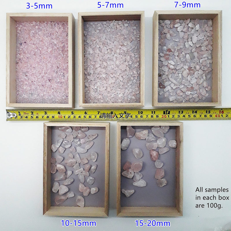 [Australia] - ZEN&TAO Natural Quartz Crystal Gemstone Semi-precious Stone Chips/Mini Tumblestones, Various Sizes and Weight, Decorative Stones (Rose Quartz, 5-7mm 100g) Rose Quartz 