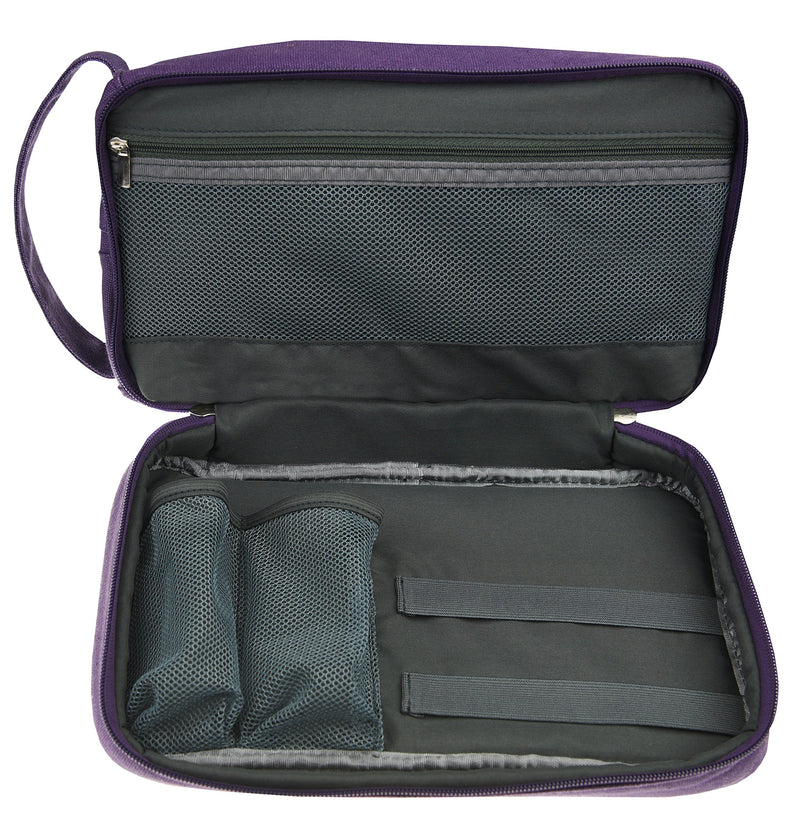 [Australia] - Canvas Toiletry Bag - Large Dopp Kit For Men & Women - The Perfect Travel Essentials Organizer – Ideal For Cosmetics, Shaving Sets Purple 