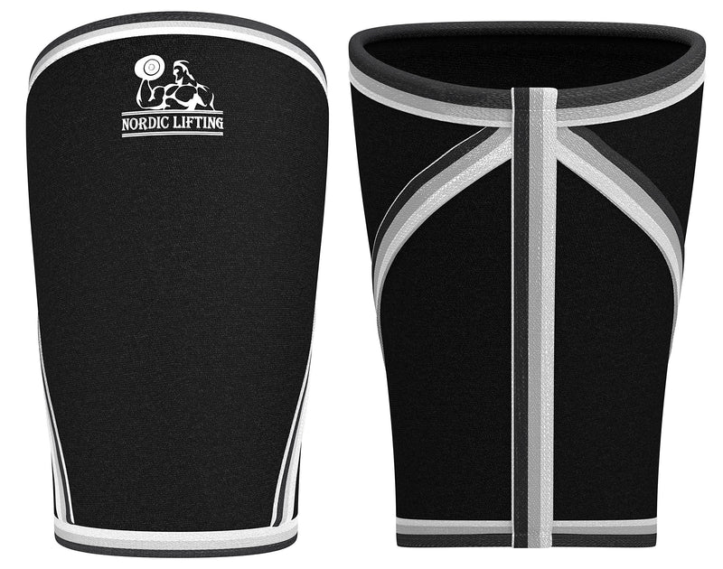[Australia] - Knee Sleeves (1 Pair) Support & Compression for Weightlifting, Powerlifting & Cross Training - 7mm Neoprene Sleeve for the Best Squats - Both Women & Men - by Nordic Lifting Medium Black 