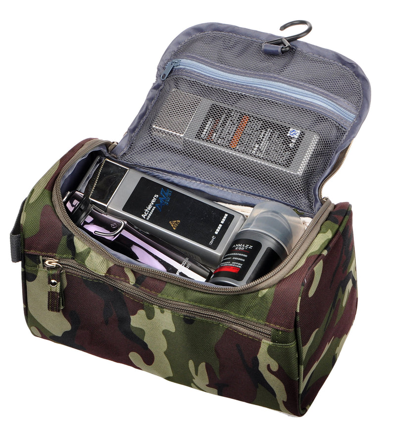 [Australia] - Vercord Mens Toiletry Bag Wash Travel Small Shaving Dop Kit Shower Bathroom Ditty Hygiene Bag Camo Dark Green 