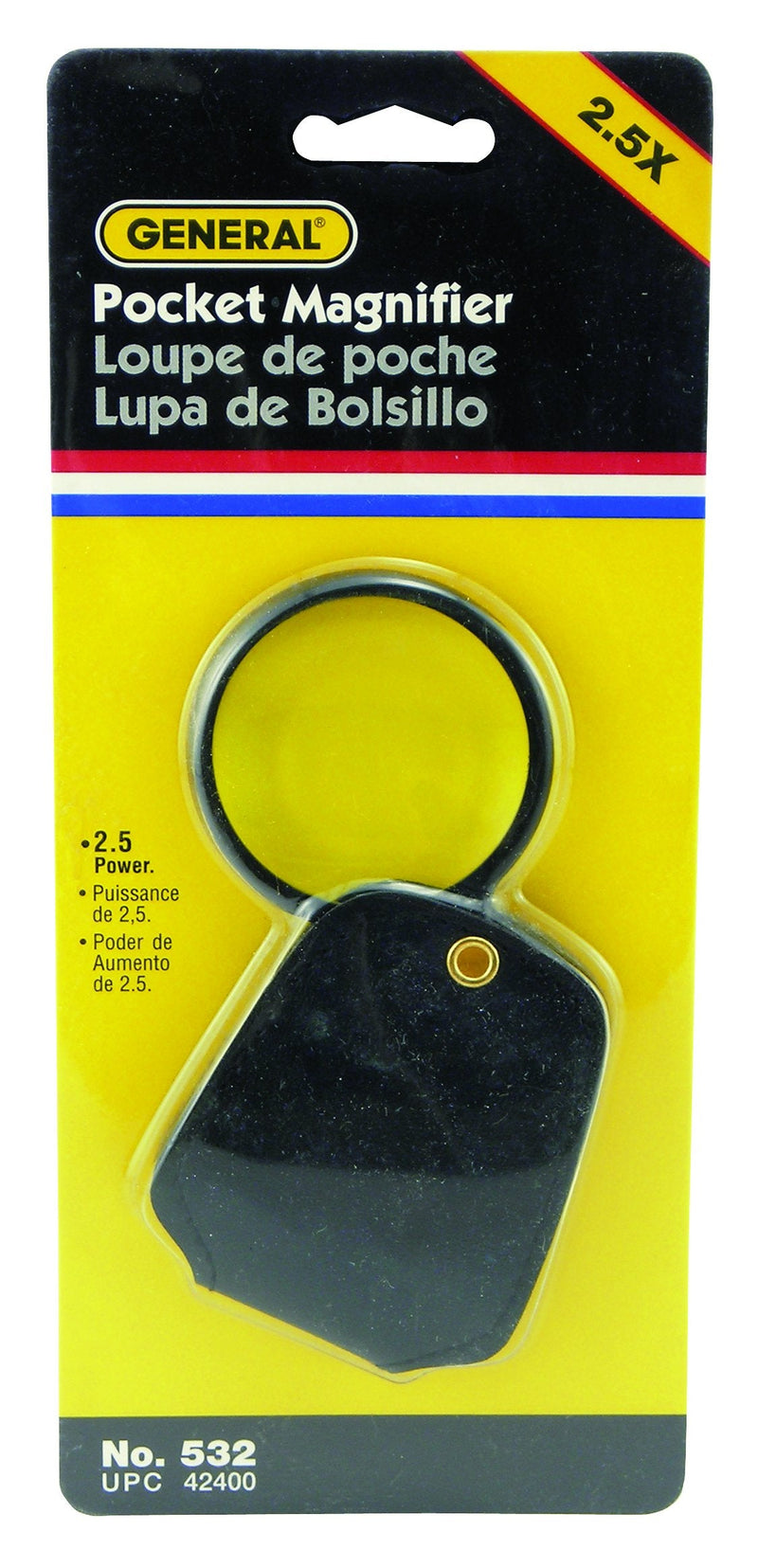 [Australia] - General Tools 532 2.5X Power Pocket Magnifier with Simulated Leather Case, Black 