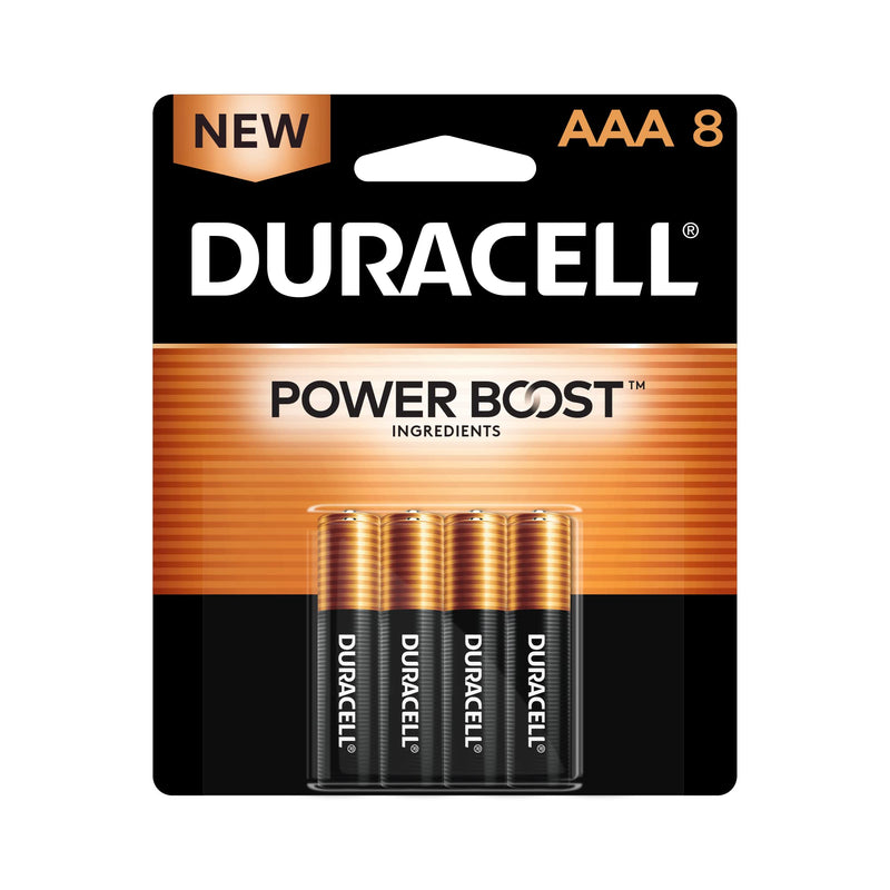 [Australia] - Duracell Coppertop AAA Batteries with Power Boost, 8 Count Pack Triple A Battery with Long-lasting Power, Alkaline AAA Battery for Household and Office Devices (Packaging May Vary) 