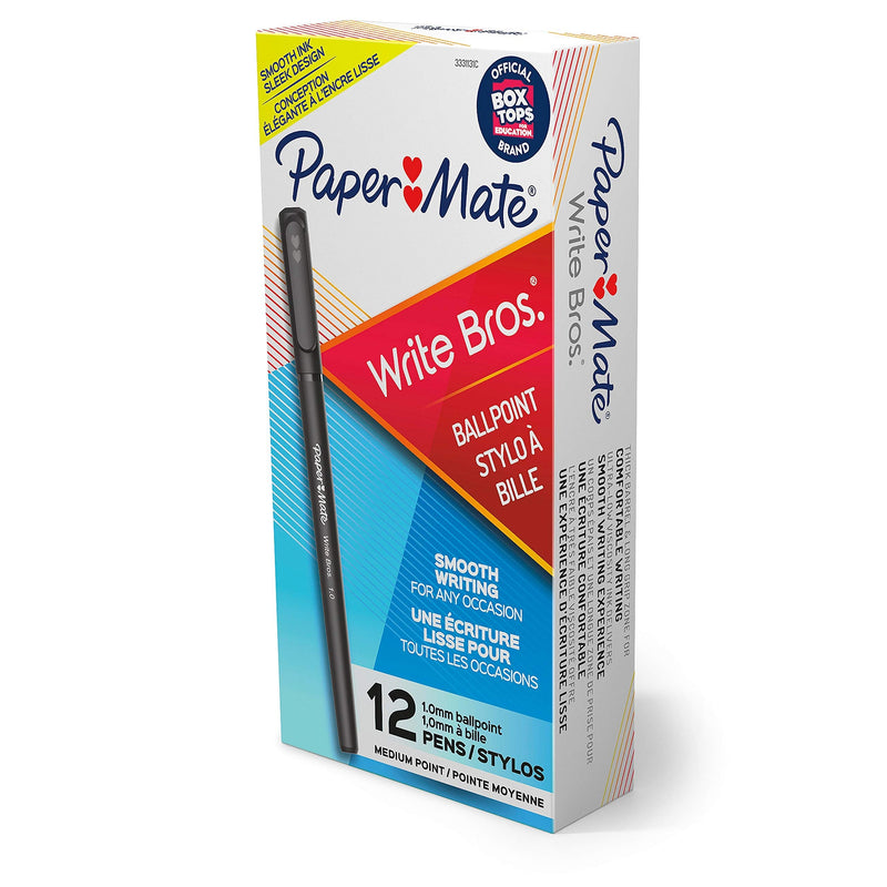 [Australia] - Paper Mate Write Bros Ballpoint Pens, Medium Point (1.0mm), Black, 12 Count 