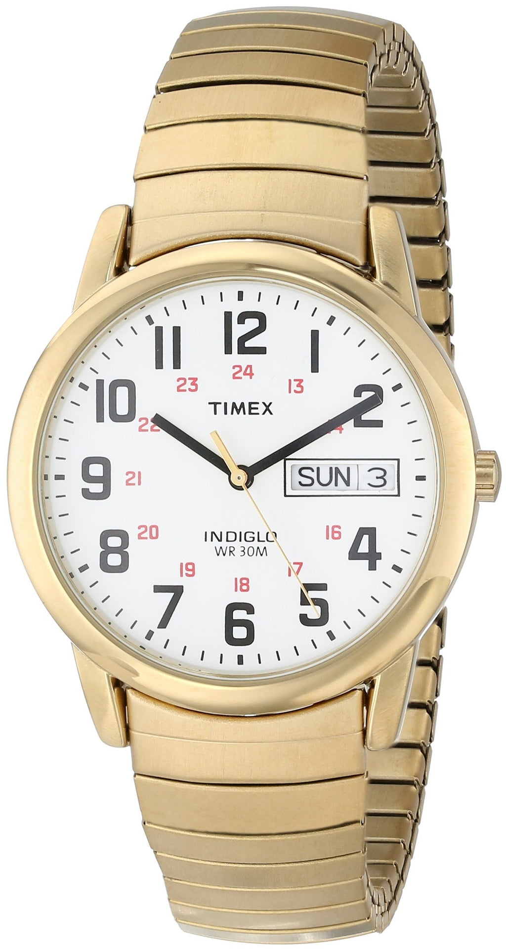 [Australia] - Timex Men's Easy Reader Day-Date Expansion Band Watch Gold-Tone/White 