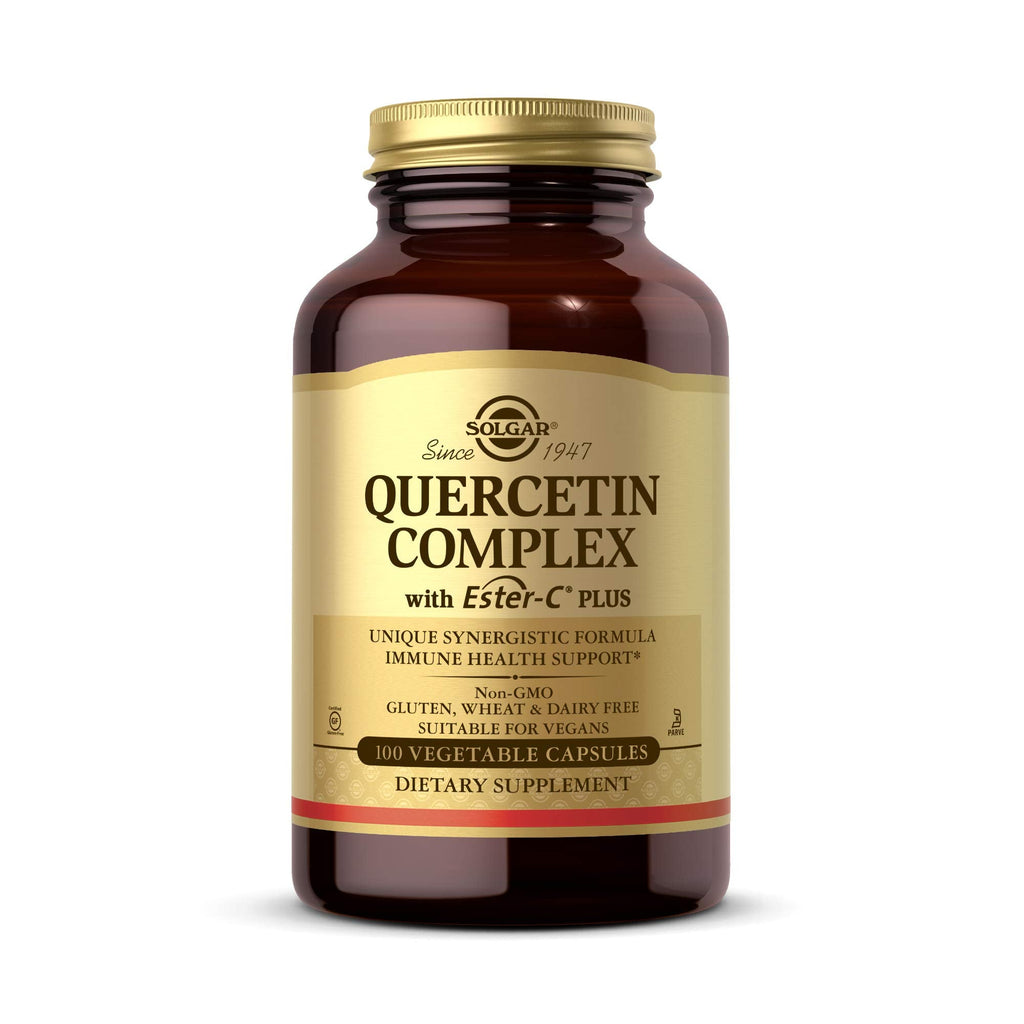 [Australia] - Solgar Quercetin Complex with Ester-C Plus, 100 Vegetable Capsules - Supports Immune Health, Antioxidant - Gentle on the Stomach Vitamin C - Non-GMO, Vegan, Gluten Free, Dairy Free - 50 Servings 