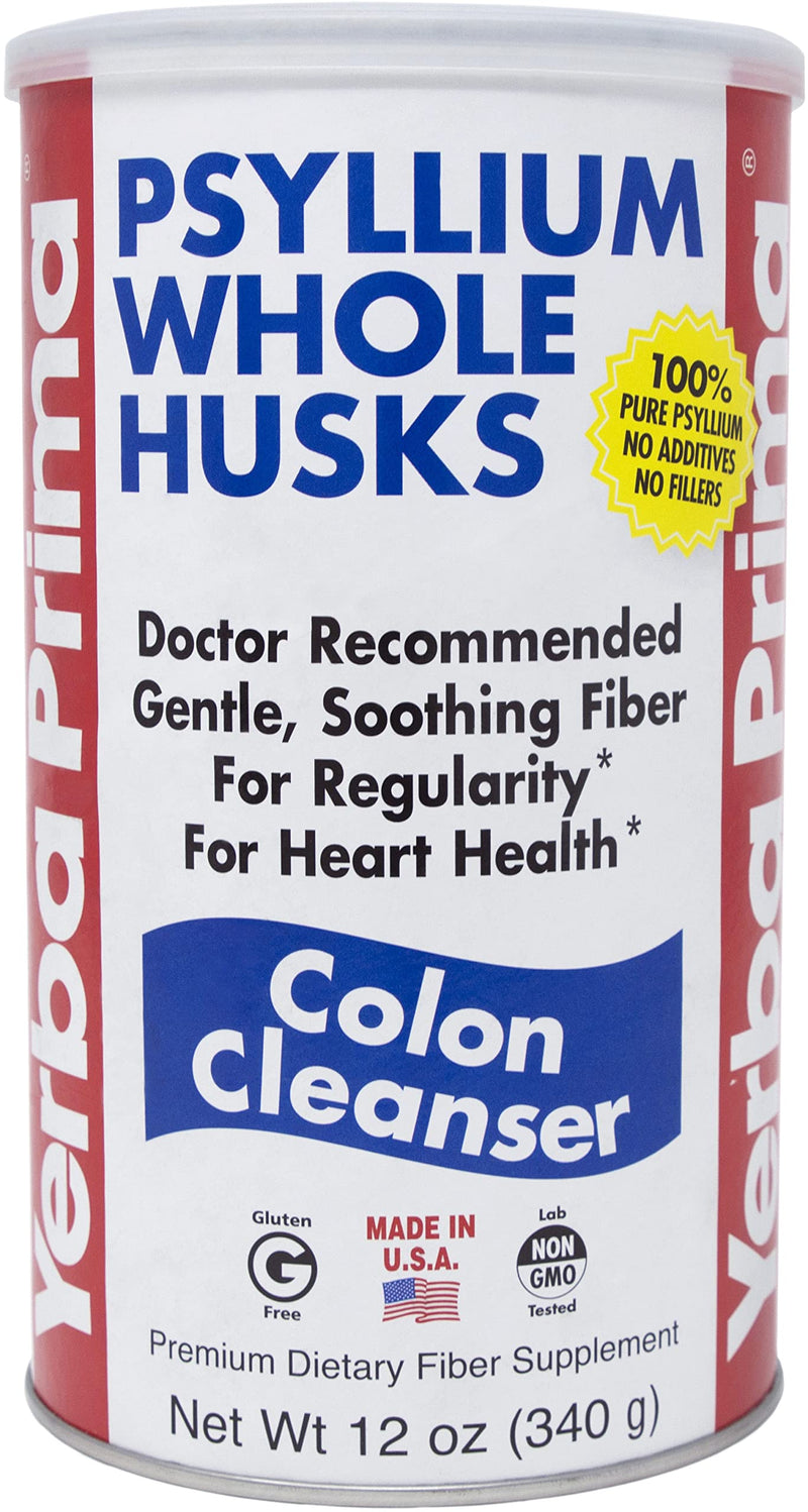 [Australia] - Yerba Prima Psyllium Husk, 12 Ounce - Colon Cleansing Fiber Supplement, for Heart Health, Natural Support for Gut Health, Vegan, No Sugar or Artificial Sweeteners, Non GMO, Gluten Free 