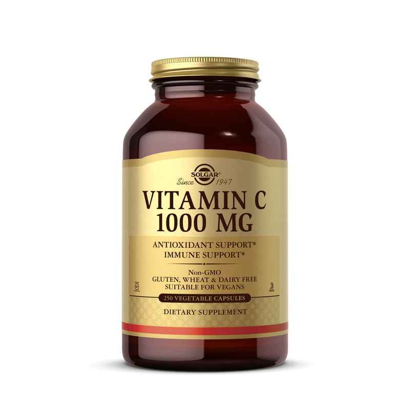 [Australia] - Solgar Vitamin C 1000 mg, 250 Vegetable Capsules - Antioxidant & Immune Support - Overall Health - Healthy Skin & Joints - Bioflavonoids Supplement - Non GMO, Vegan, Gluten Free, Kosher - 250 Servings 250 Count (Pack of 1) 