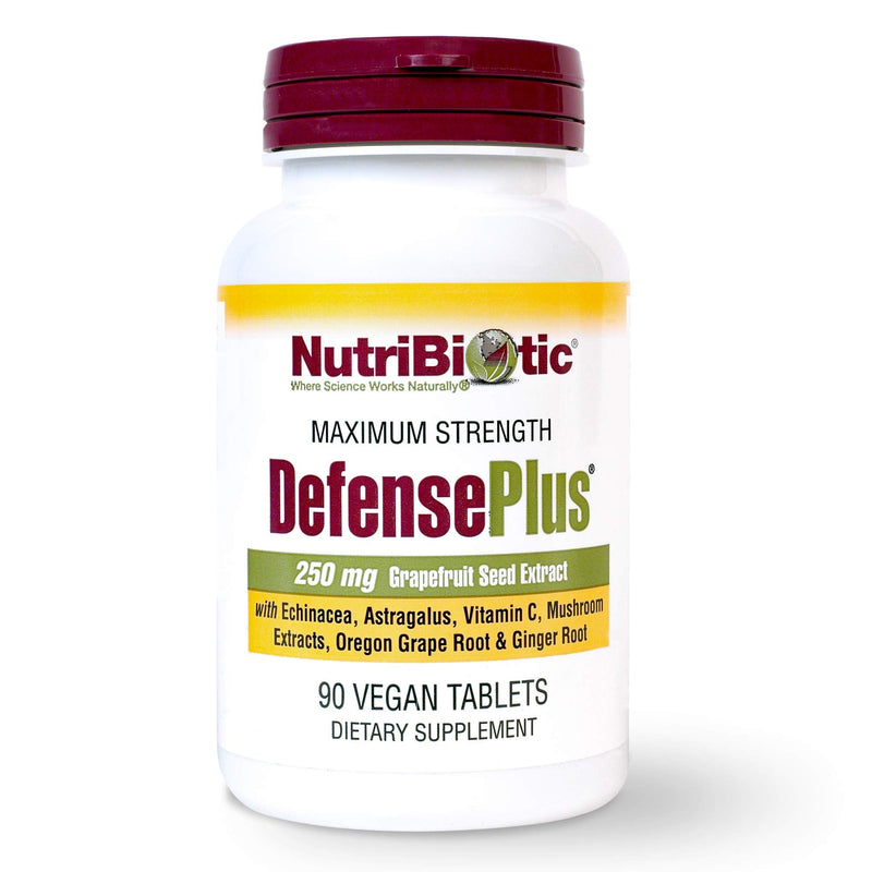 [Australia] - NutriBiotic – DefensePlus, 90 Tablets | 11 in 1 Immune Support with Vitamin C, Zinc, Grapefruit Seed Extract, Echinacea, Astragalus Root & Immune Boosting Extracts & Mushrooms | Vegan & Gluten Free 