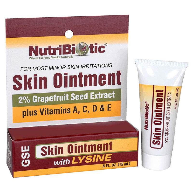[Australia] - NutriBiotic – Skin Ointment .5 Fl Oz | with GSE, Lysine, Beeswax, Echinacea, Goldenseal, Vitamin E & More | for Minor Skin Irritations & to Support Healthy Tissue | Made without Gluten & GMOs 