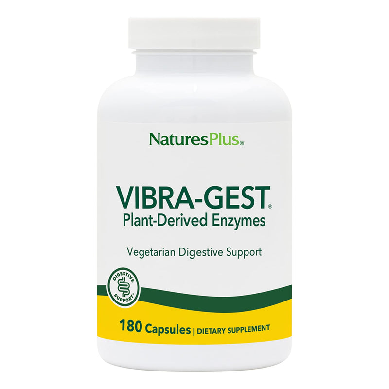 [Australia] - NaturesPlus Vibra-Gest - 180 Capsules - Vegetarian Digestive Support Supplement with Probiotics, Live Fruit & Vegetable Enzymes - Natural Live Cultures - 180 Servings 