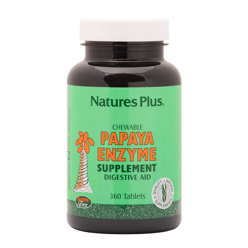 [Australia] - NaturesPlus Papaya Enzyme - 6 mg Papain - All Natural Digestive Aid Supplement, Contains Amylase & Protease - 360 Chewable Tablets (360 Servings) 360 Count (Pack of 1) 
