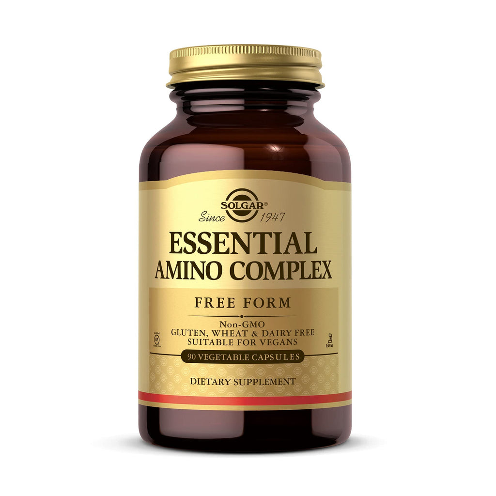 [Australia] - Solgar Essential Amino Complex, 90 Vegetable Capsules - Free Form Essential Amino Acids - Non-GMO, Vegan, Gluten Free, Dairy Free, Kosher - 90 Servings 