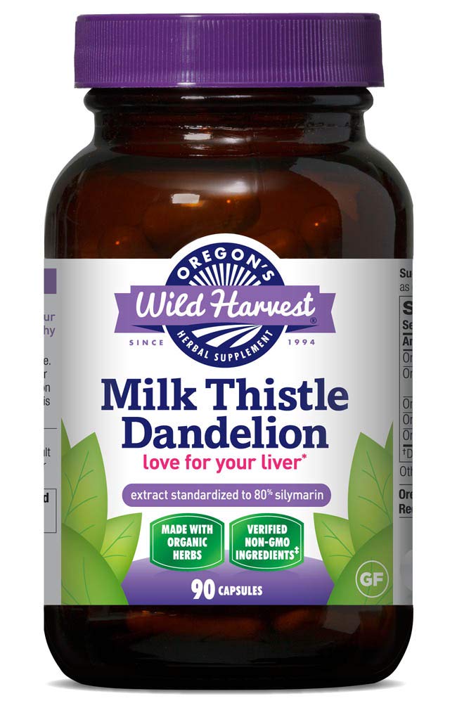 [Australia] - Oregon's Wild Harvest, Certified Organic Milk Thistle Dandelion Capsules, 80% Silymarin, Burdock and Artichoke, 90 Ct 90 Count (Pack of 1) 