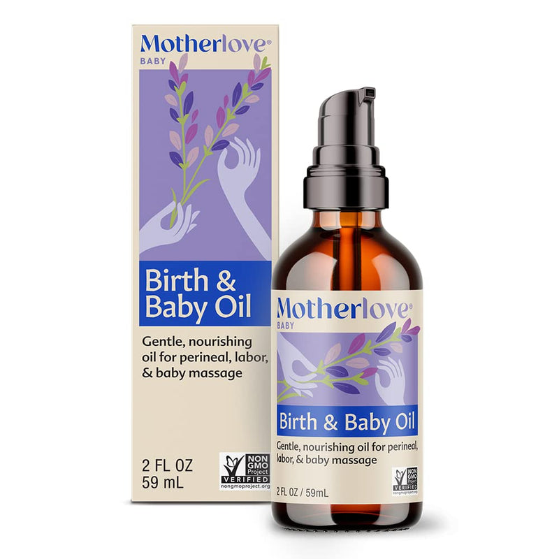 [Australia] - Motherlove Birth & Baby Oil (2 oz) Gentle Lavender-Infused Oil for Perineal, Labor & Baby Massage—Non-GMO, Organic Herbs 
