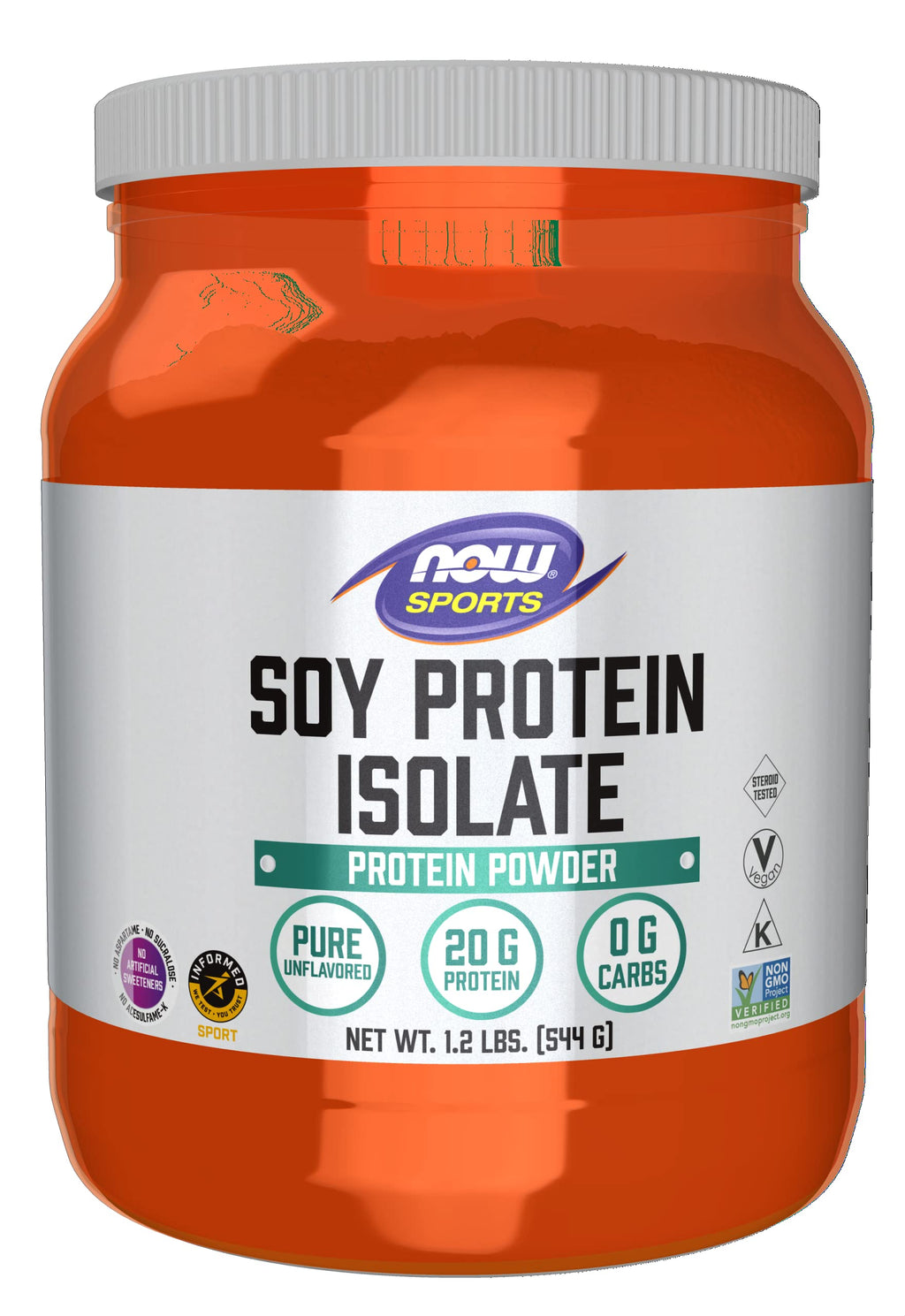 [Australia] - NOW Sports Nutrition, Soy Protein Isolate 20 G, 0 Carbs, Unflavored Powder, 1.2-Pound 