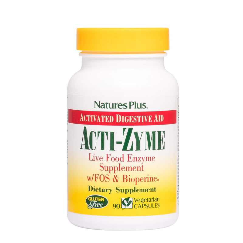 [Australia] - NaturesPlus ActiZyme - Gut Health Supplement, Contains Digestive Enzymes, Probiotics, Aminogen, Bioperine - 90 Vegetarian Capsules (45 Servings) 