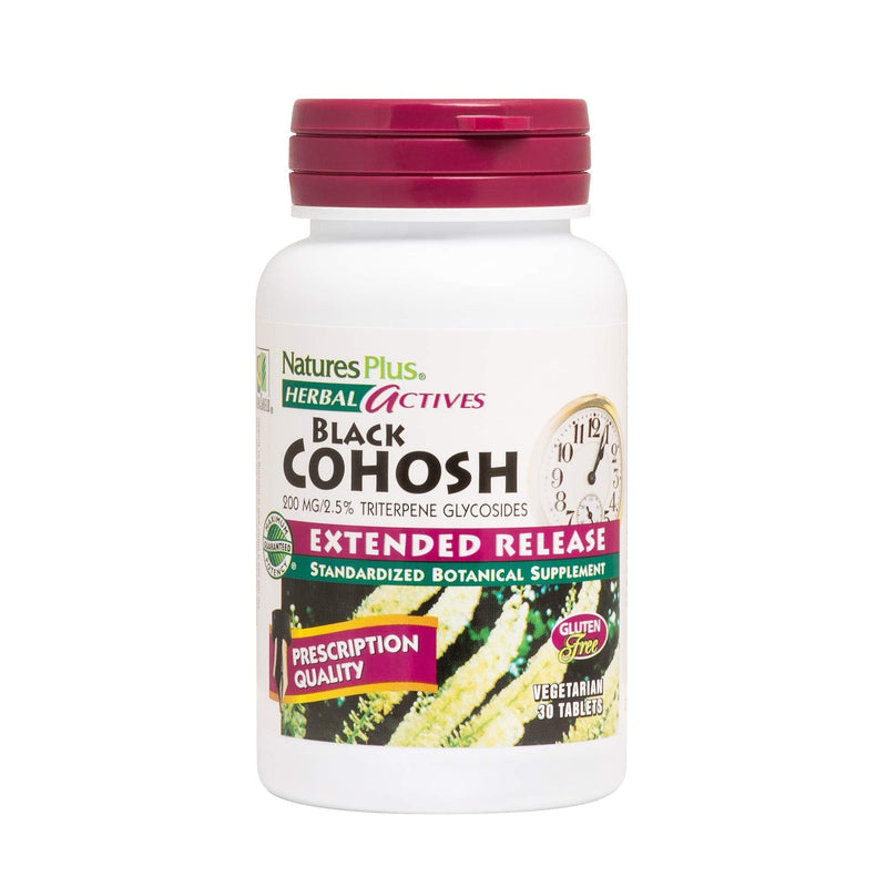 [Australia] - NaturesPlus Herbal Actives Black Cohosh - 200 mg, 30 Vegan Tablets - Natural Menopause Relief Supplement, Helps with PMS, Hot Flashes - Hypoallergenic, Vegetarian, Gluten-Free - 30 Servings 