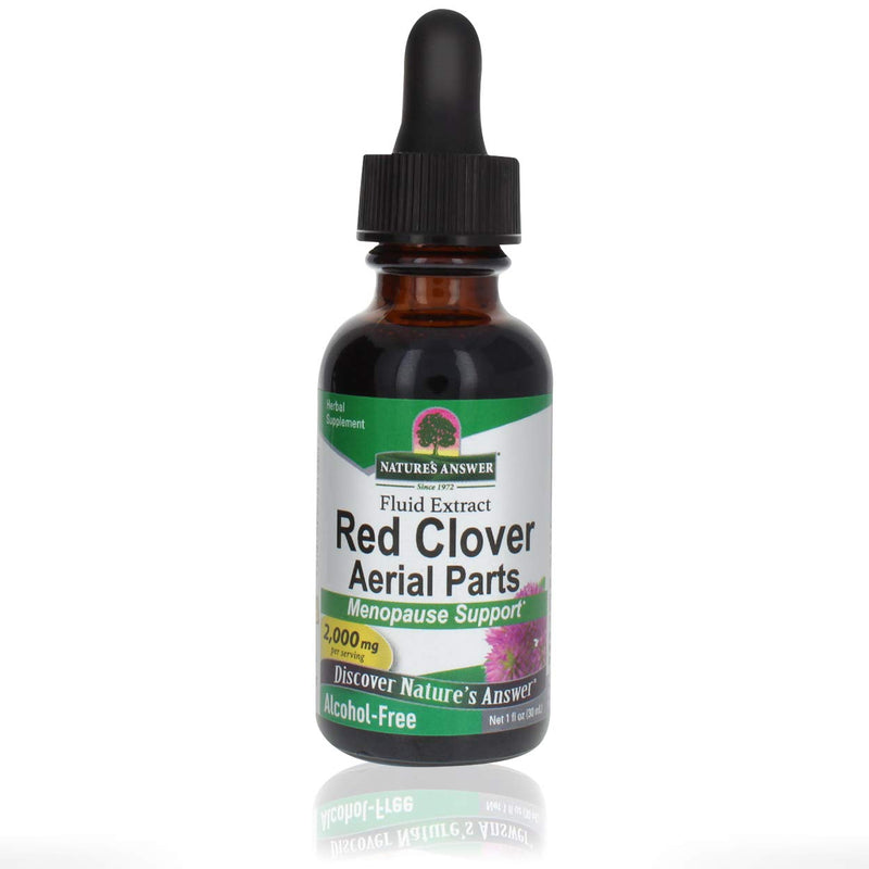 [Australia] - Nature's Answer Alcohol-Free Red Clover Extract Supplement, 1-Fluid Ounce | Natural Mood Support | Hormone Balance for Women | Menopausal Support 