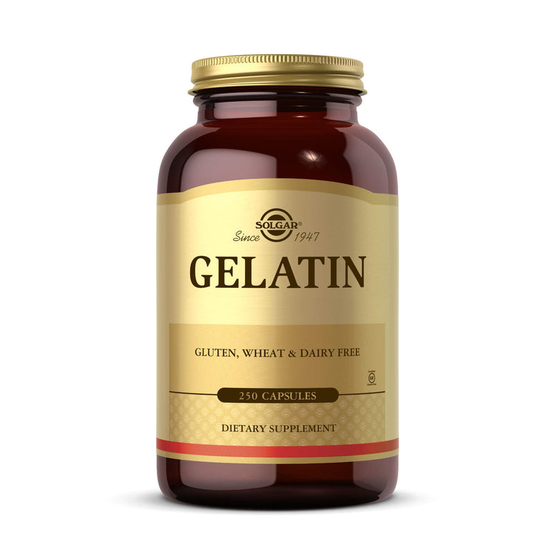 [Australia] - Solgar Gelatin 1680 mg, 250 Capsules - Natural Gelatin - Supports Bone, Joint & Skin Health - Gluten Free, Dairy Free - 83 Servings 