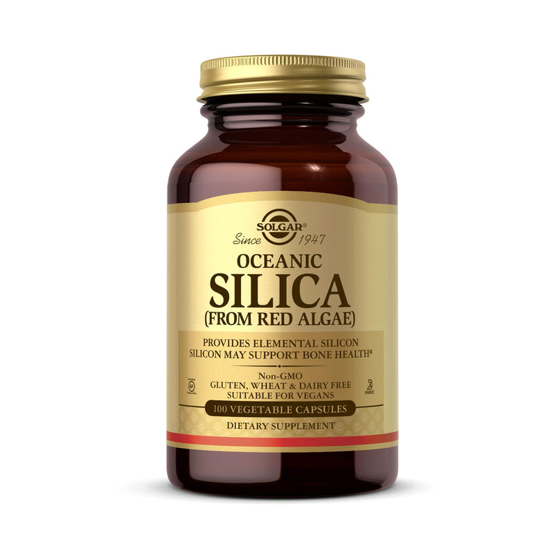 [Australia] - Solgar Oceanic Silica from Red Algae 25 mg, 100 Vegetable Capsules - Excellent Source of Calcium, Supports Bone Health - Non-GMO, Vegan, Gluten Free, Dairy Free, Kosher, 100 Count (Pack of 1) 100 Count (Pack of 1) Standard Packaging 