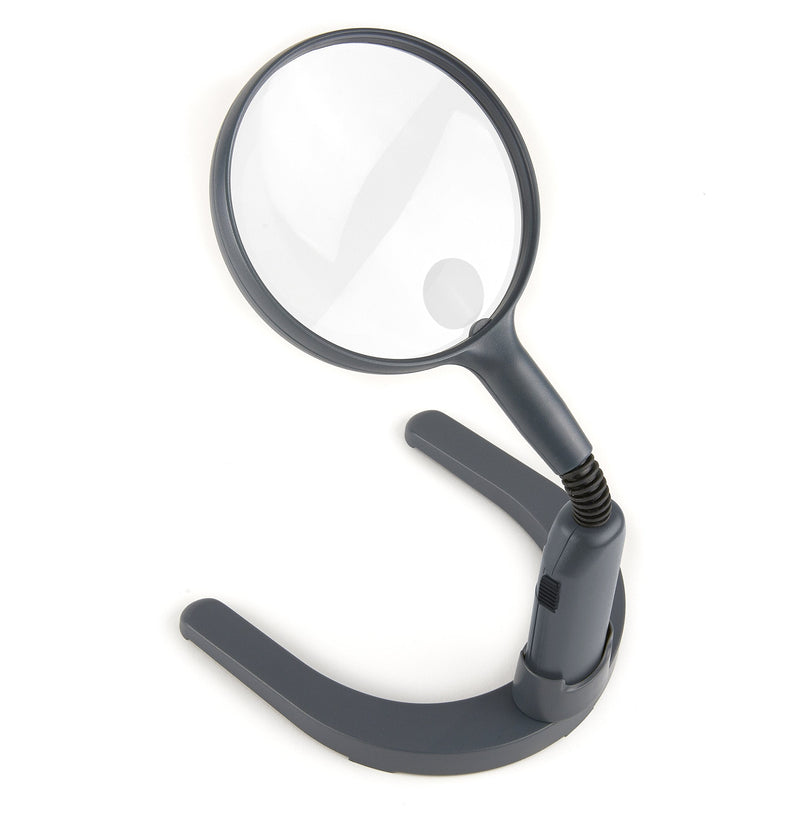 [Australia] - Carson MagniLamp LED Lighted 2x Hand Held or Hands Free Hobby Magnifier with Flexible Gooseneck to use for Reading, Crafts, Soldering, Model Building, Jewelry, Inspection of Coins, Stamps and other Tasks and Hobbies For a Work Bench or Desk Top (GN-55) 
