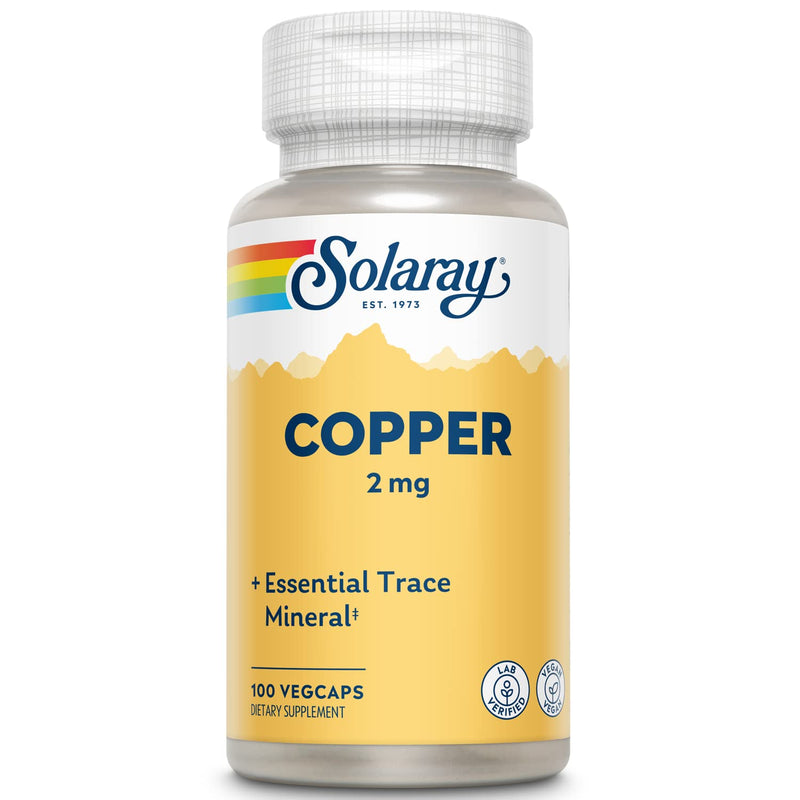 [Australia] - Solaray Copper 2 mg | Healthy Red Blood Cell Formation, Immune and Nerve Function Support | Non-GMO | 100ct 