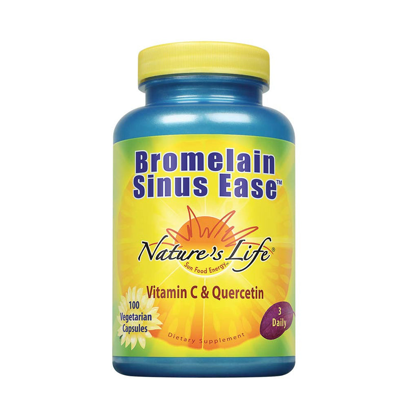 [Australia] - Nature's Life Bromelain Sinus Ease 1200mg | with Vitamin C & Quercetin | Sinus Health, Immune Function & Seasonal Support | 100 Vegetarian Capsules 