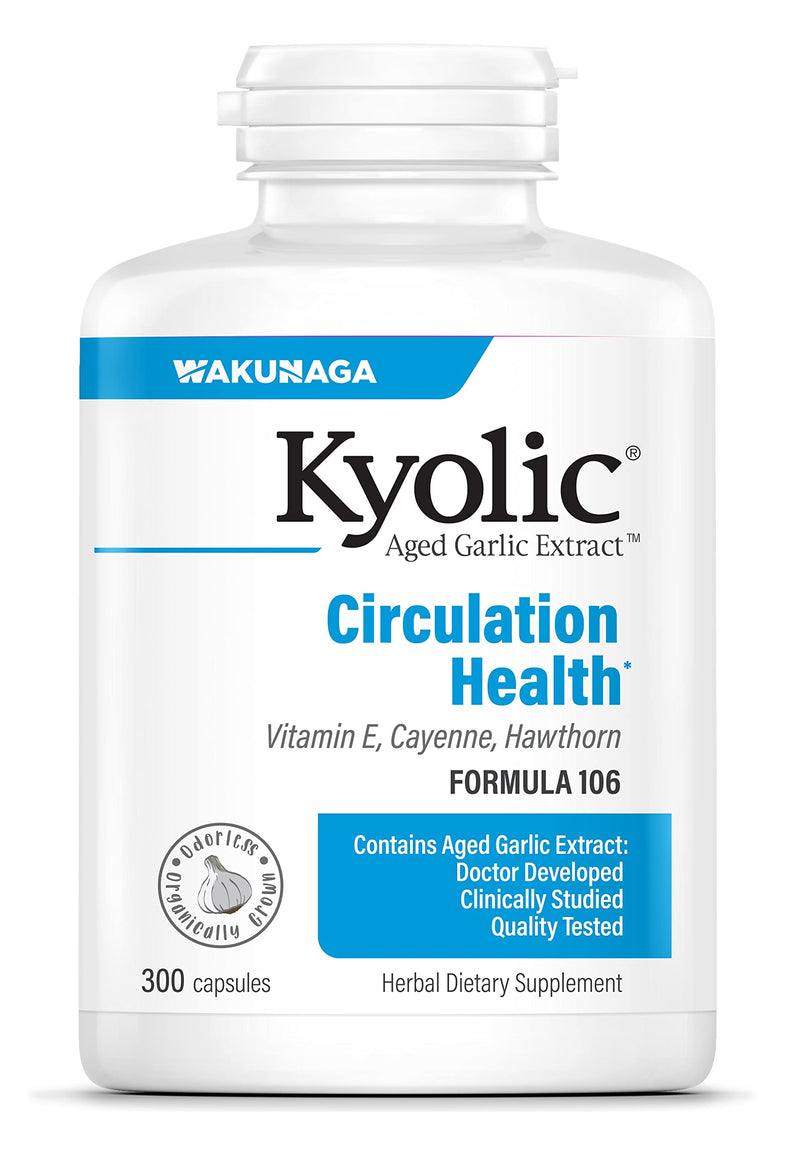[Australia] - Kyolic Aged Garlic Extract Formula 106, Circulation Health, 300 Capsules (Packaging May Vary) 300 Count (Pack of 1) 