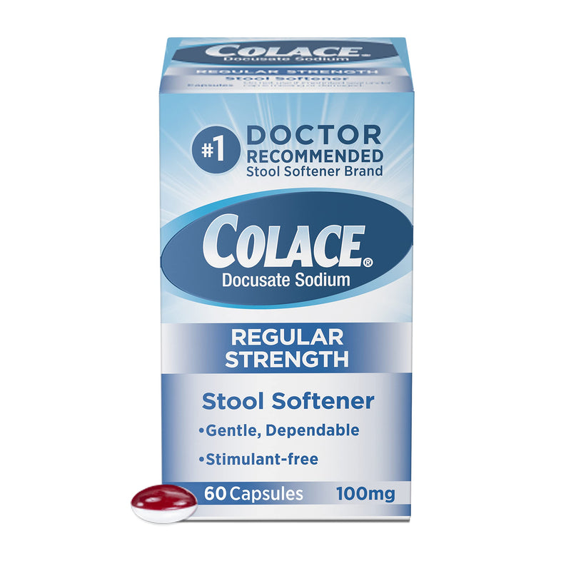 [Australia] - Colace Stool Softener Docusate Sodium caps, 60 Count 60 Count (Pack of 1) 