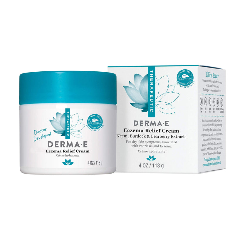 [Australia] - DERMA E Eczema Relief Cream – All Natural Itch Relief Cream – Soothing Eczema Cream Relieves Flaky, Scaly and Dry Skin - Antioxidant-Rich Topical Eczema and Psoriasis Cream, 4oz 