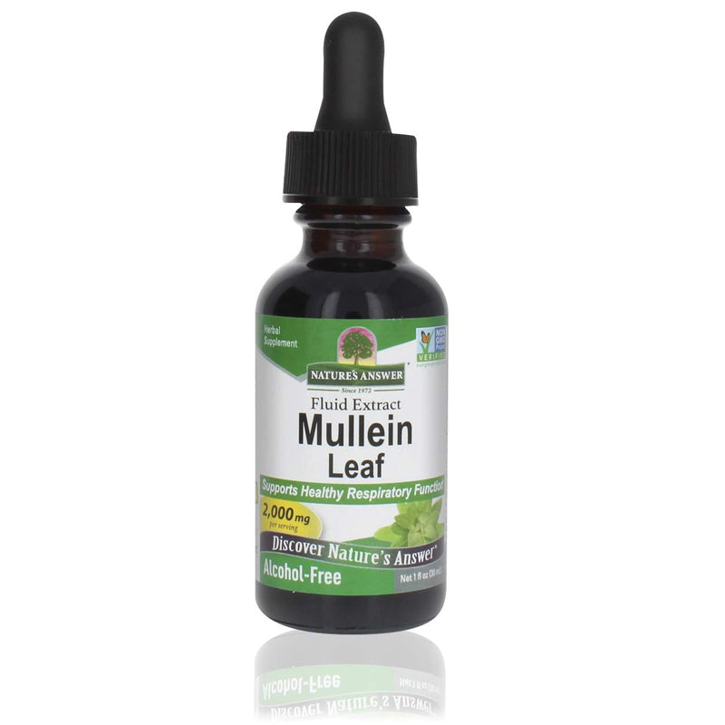 [Australia] - Nature's Answer Mullein Leaf | Herbal Supplement | Supports Healthy Respiratory Function & Healthy Mucous Membranes | Non-GMO & Kosher | Gluten-Free & Alcohol-Free 1oz 1 Fl Oz (Pack of 1) 