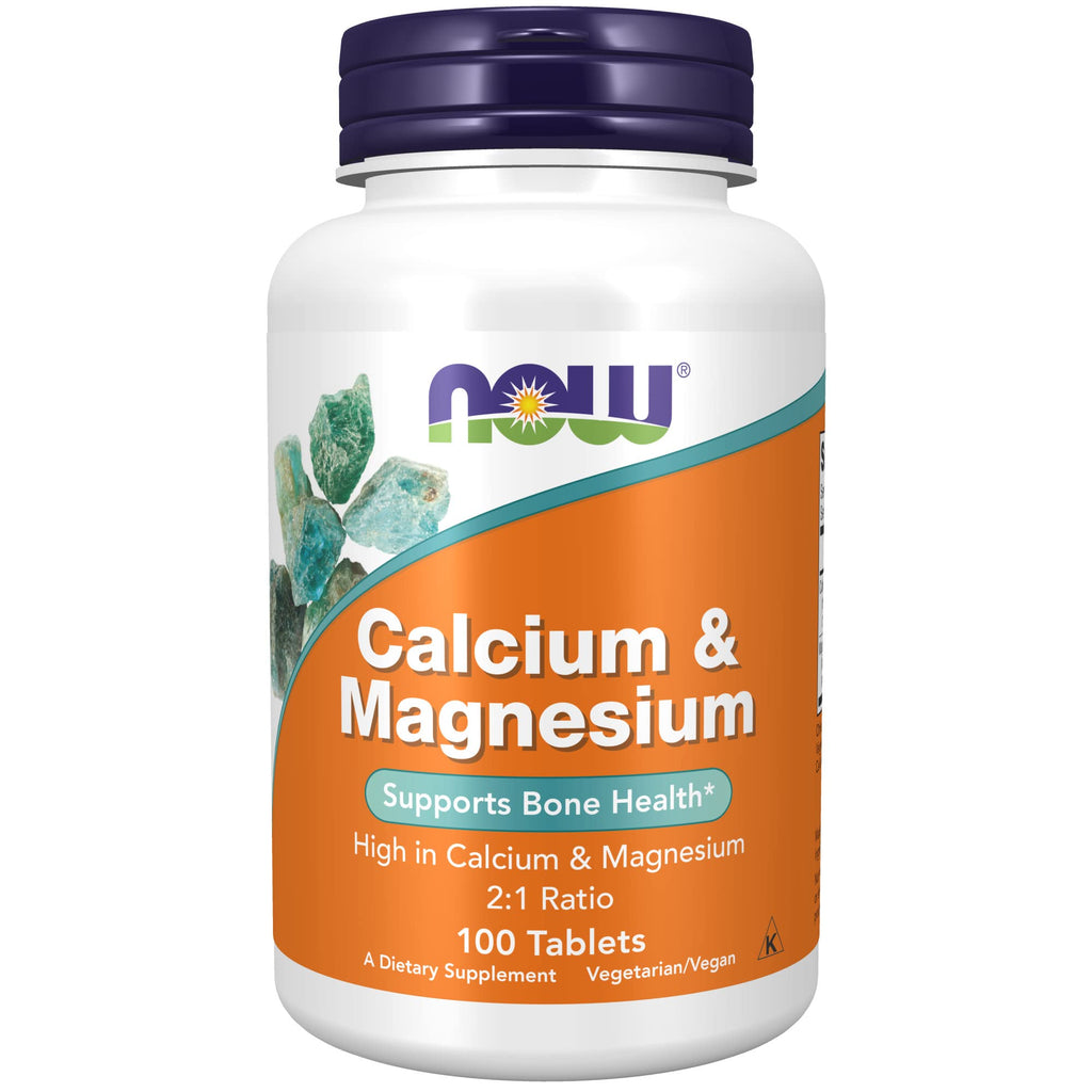 [Australia] - NOW Supplements, Calcium & Magnesium 2:1 Ratio, High Potency, Supports Bone Health*, 100 Tablets 