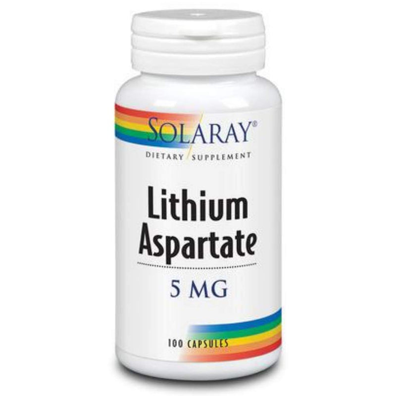 [Australia] - Solaray Lithium Aspartate - 100 Capsules - 5 mg 