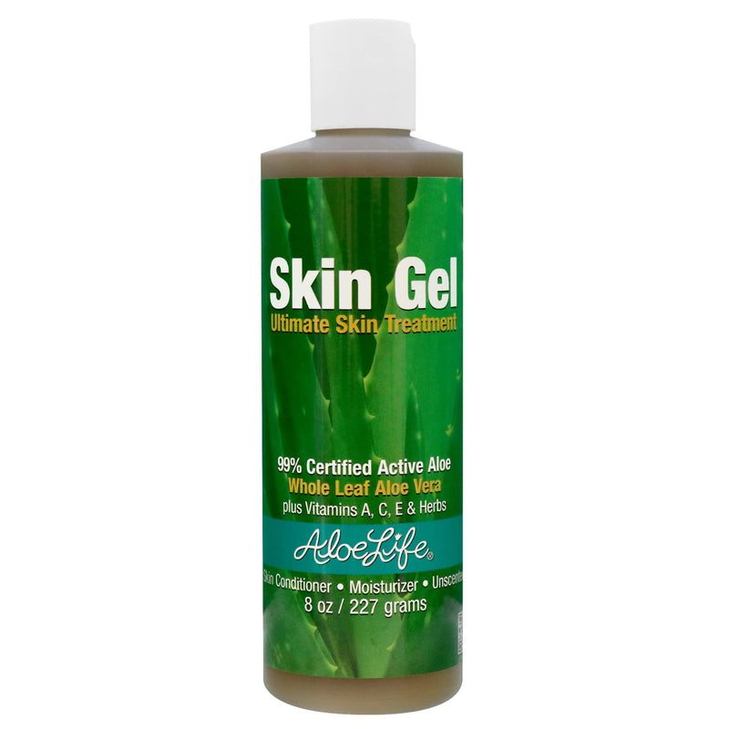[Australia] - Aloe Life – Skin Gel & Herbs Ultimate Skin Treatment, 99% Certified Organic Whole Leaf Aloe Vera, Vitamins C, A, & E, Head-to-Toe Skin Care Support for the Whole Family, Fragrance-Free (8 oz) 8 Ounce (Pack of 1) 