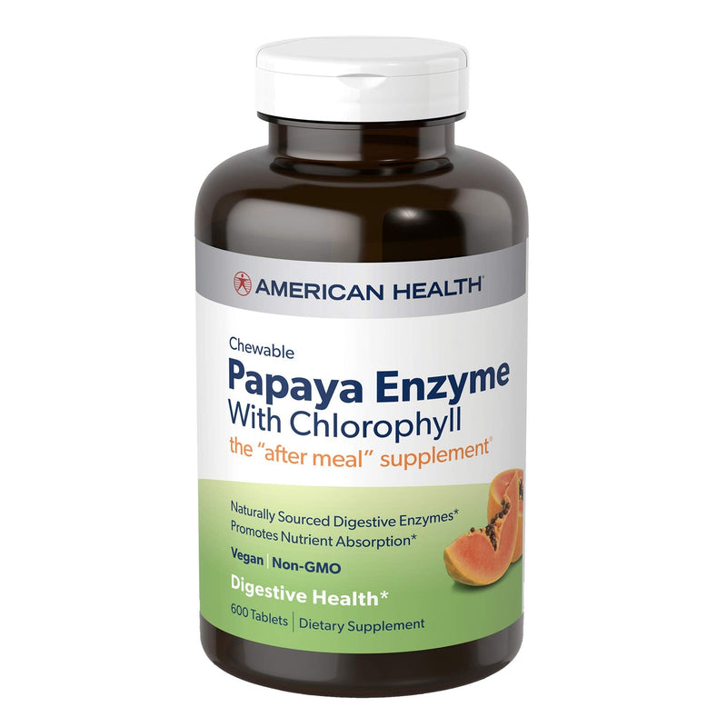 [Australia] - American Health Papaya Enzyme with Chlorophyll Chewable Tablets - 600 Count (200 Total Servings) 