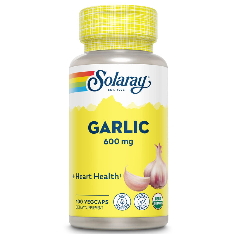 [Australia] - Solaray Garlic Bulb 600mg | Healthy Immune, Circulatory & Cardiovascular Systems Support | Vegan & Non-GMO | 100 VegCaps 