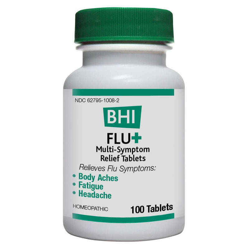 [Australia] - BHI Flu + Cold Multi-Symptom Relief Natural Safe Non-Drowsy Remedy 11 Targeted Homeopathic Active Ingredients for Body Aches, Fatigue, Chills & Headache - 100 Tablets 