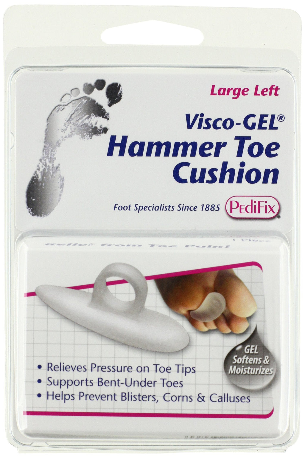 [Australia] - PediFix Visco-gel Hammer Toe Cushion, Large Left 1 Count (Pack of 1) 