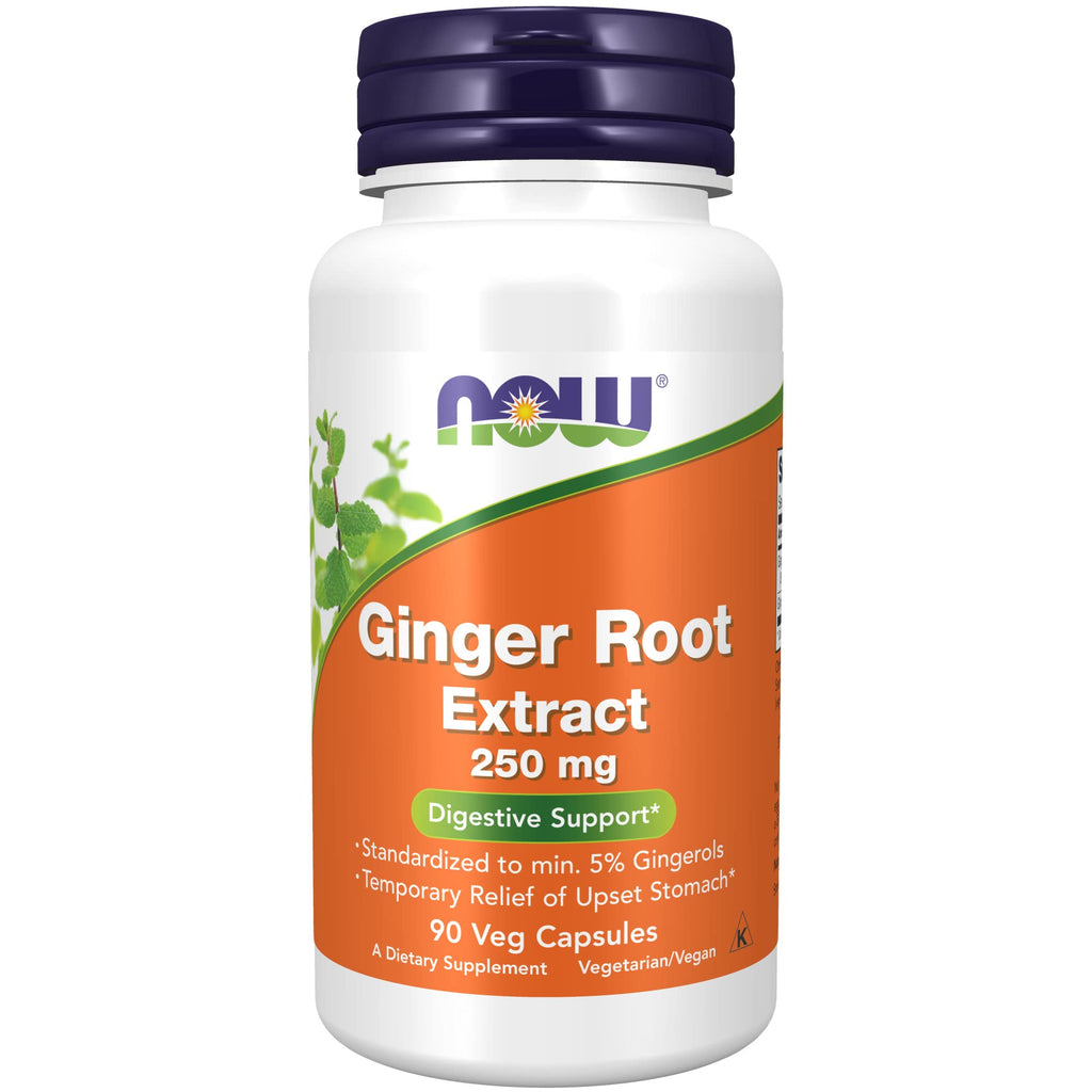 [Australia] - NOW Supplements, Ginger Root Extract 250 mg, Temporary Relief of Upset Stomach*, Digestive Support*, 90 Veg Capsules 