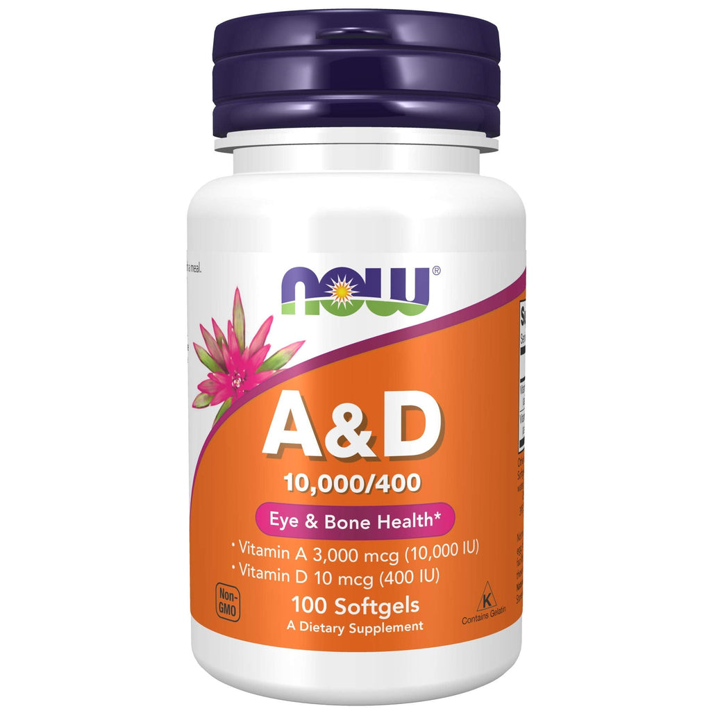 [Australia] - NOW Supplements, Vitamin A & D 10,000/400 IU, Eye Health*, Essential Nutrition, 100 Softgels 